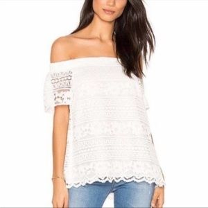 1. State Lace Off Shoulder Blouse White